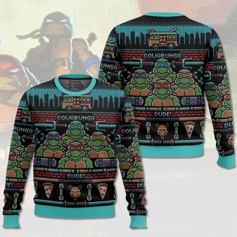 Mutant Ninja Turtles, Cowabunga Dude Christmas Ugly Sweater ANDY260924TTT6