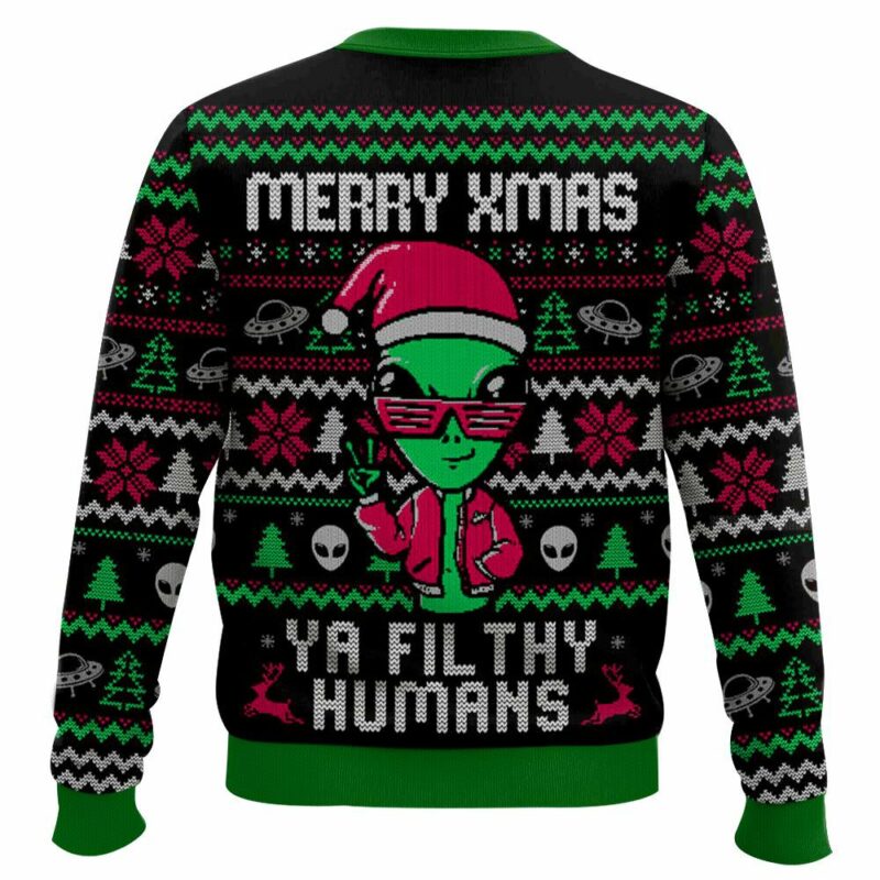 Alien Ya filthy Humans Christmas Ugly Sweater