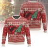 On The Naughty List And I Regret Nothing Cat Christmas Ugly Sweater