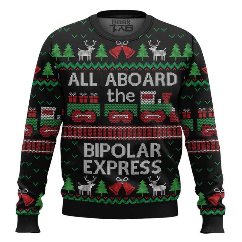 Bipolar Express Ugly Christmas Sweater