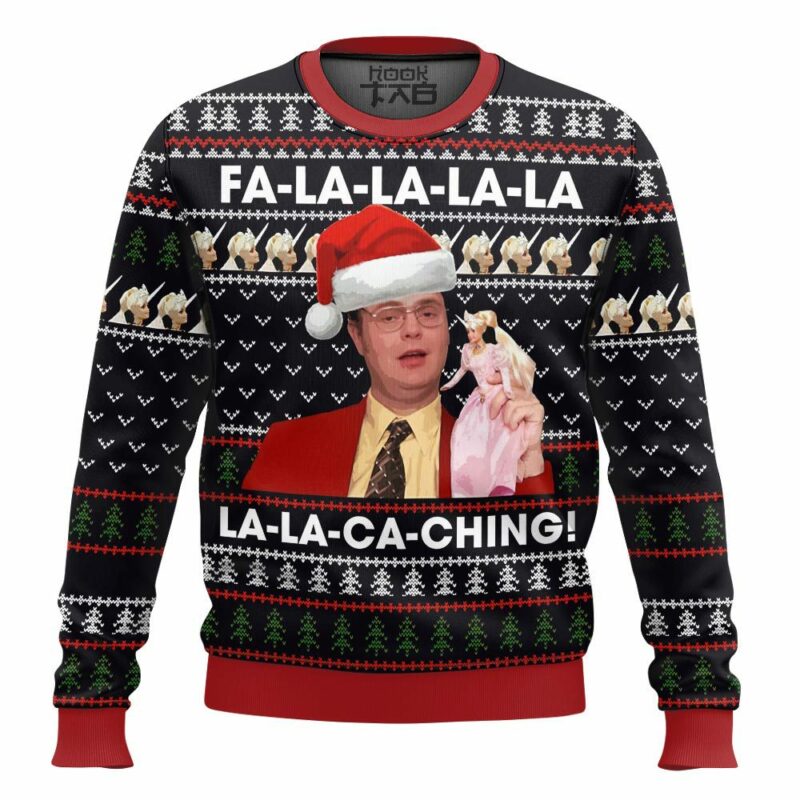 Dwight Schrute Office FA La La La La La La-Ca-Ching Christmas Ugly Sweater