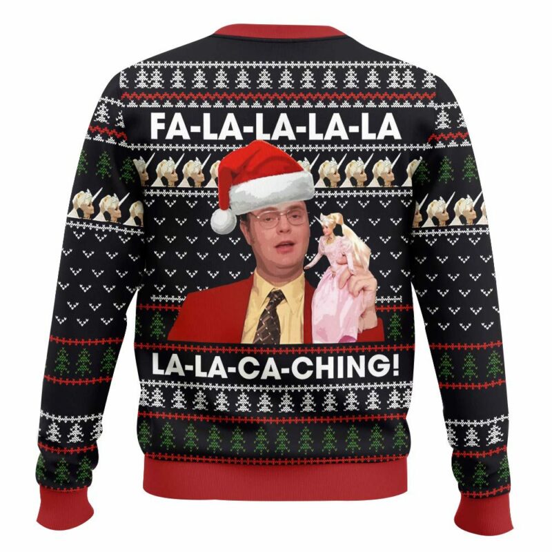 Dwight Schrute Office FA La La La La La La-Ca-Ching Christmas Ugly Sweater