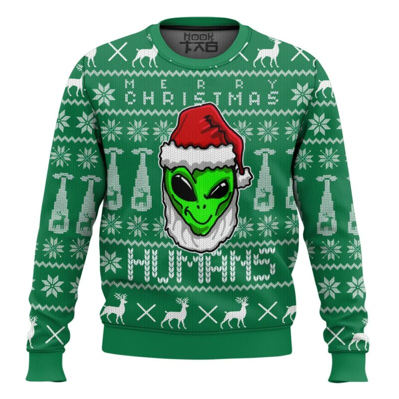 Merry Christmas Human, Alien Ugly Christmas Sweater