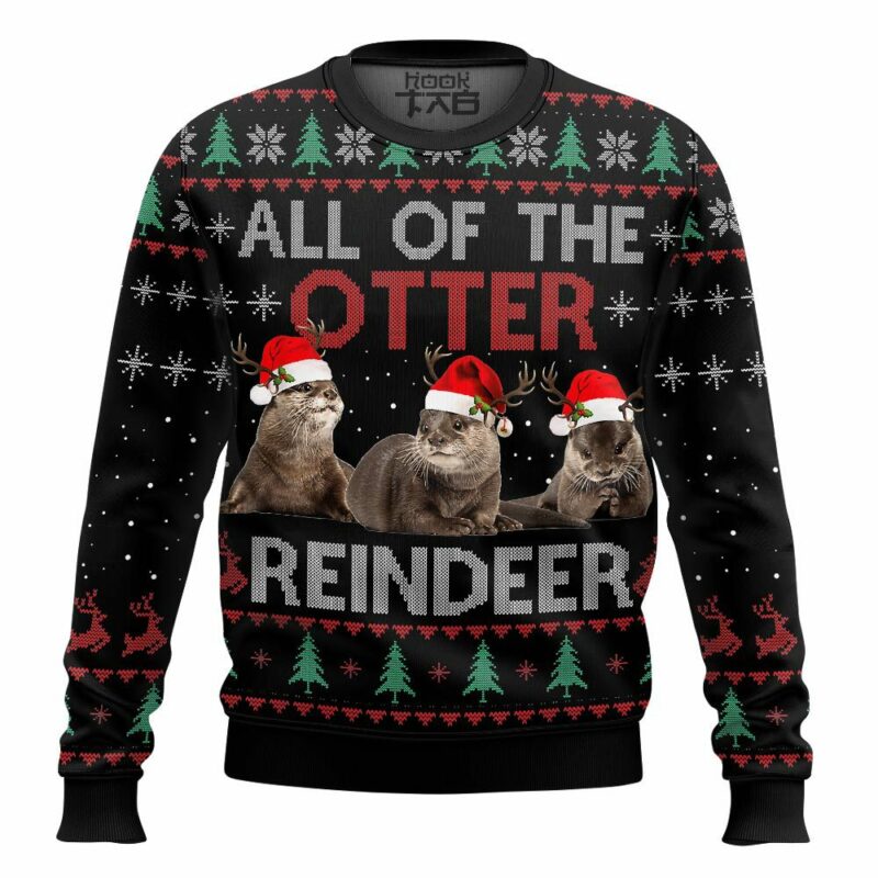 All Of Otter Reindeer Christmas Ugly Sweater