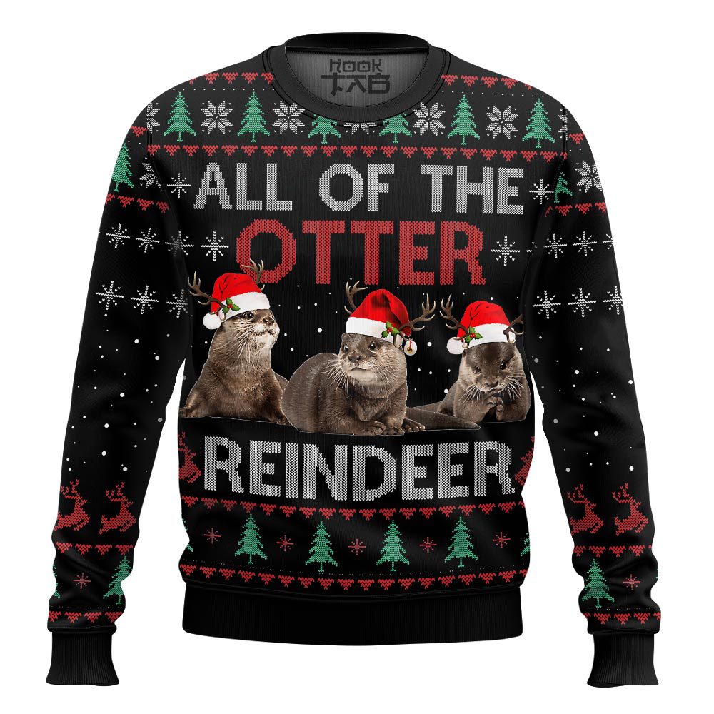 All Of Otter Reindeer Christmas Ugly Sweater