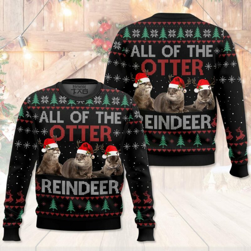 All Of Otter Reindeer Christmas Ugly Sweater