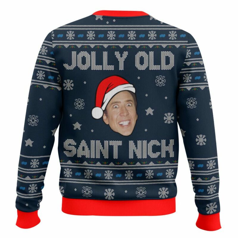 Jolly Old, Saint Nick, Nicolas Cage Christmas Ugly Sweater