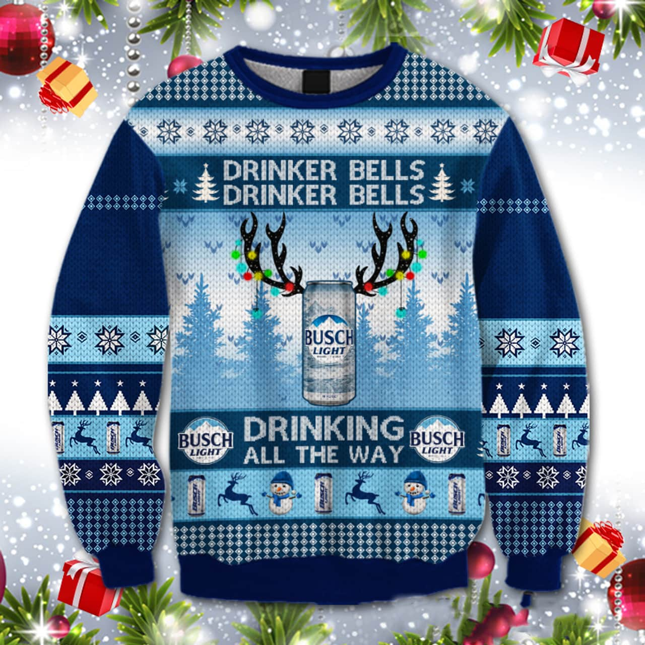 Busch Light Christmas Ugly Christmas Sweater