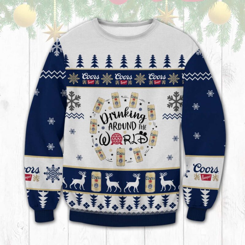 Coors Banquet Drinking Around World Ugly Sweater