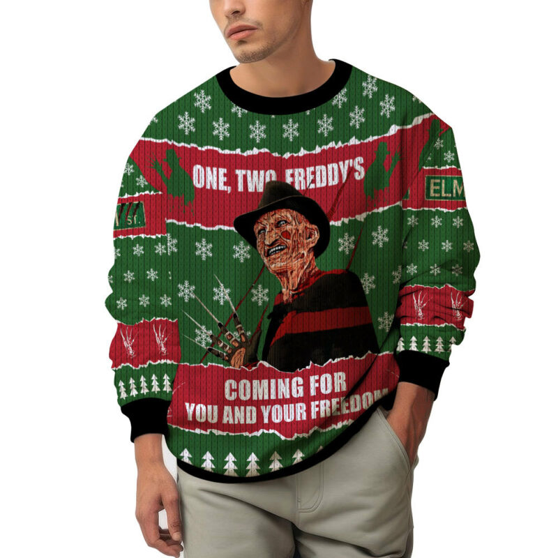 One, Two, Freddy’s Coming for You and Your Freedom Ugly Sweater