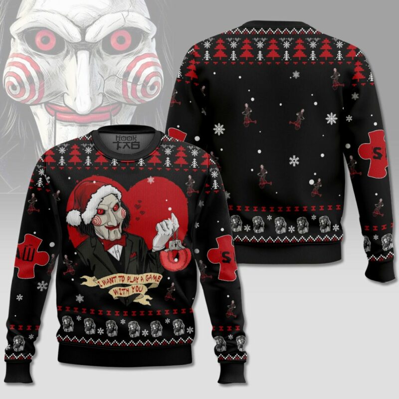 Jigsaw Horror Ugly Sweater