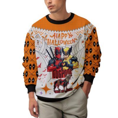 Deadpool Wolverine Halloween Ugly Sweater