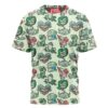 Green Pattern Cartoon Characters T Shirt