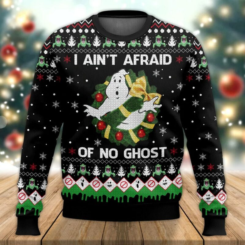 Ghostbuster I Ain’t Afraid Of No Ghost Ugly Christmas Sweater