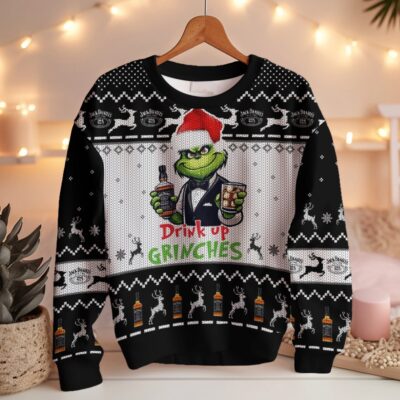 Drink Up Grinches Jack Daniels Ugly Sweater