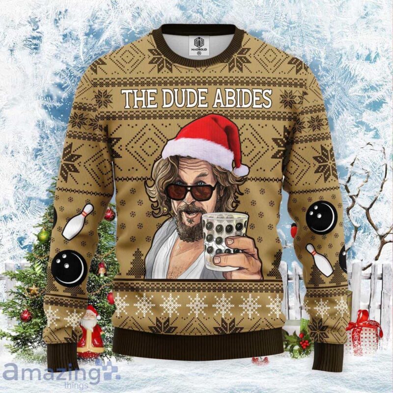 The Big Lebowski The Dude Abides Cute Christmas Gift Ugly Christmas Sweater