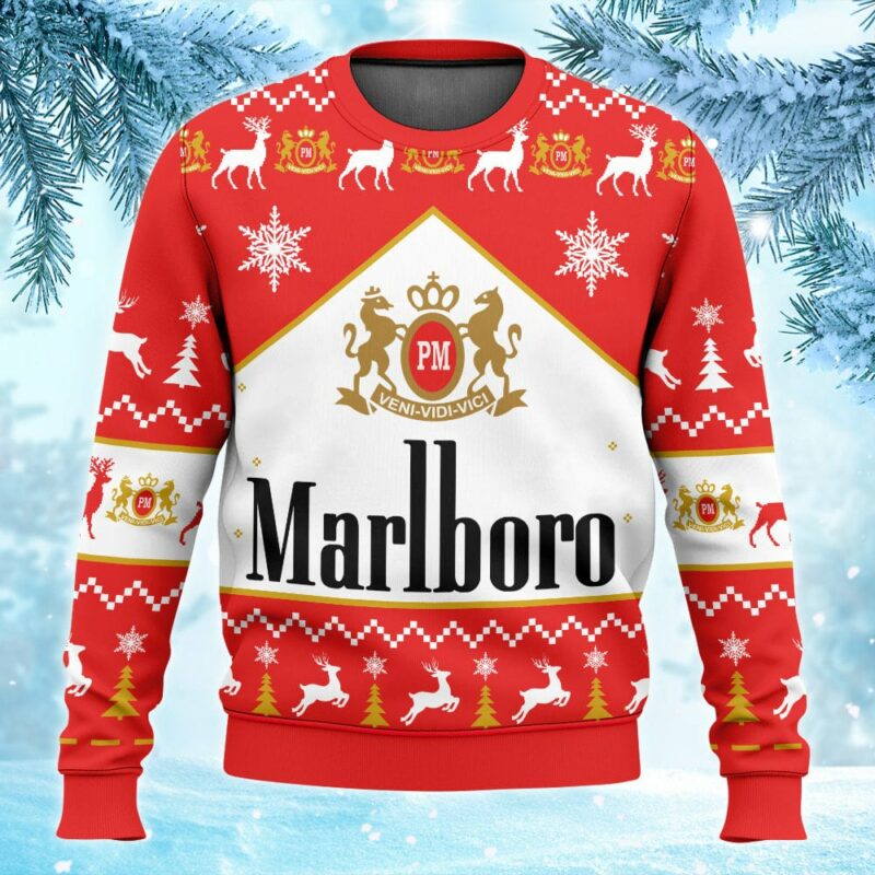 Marlboro Menthol Black Cigarettes Ugly Christmas Sweater