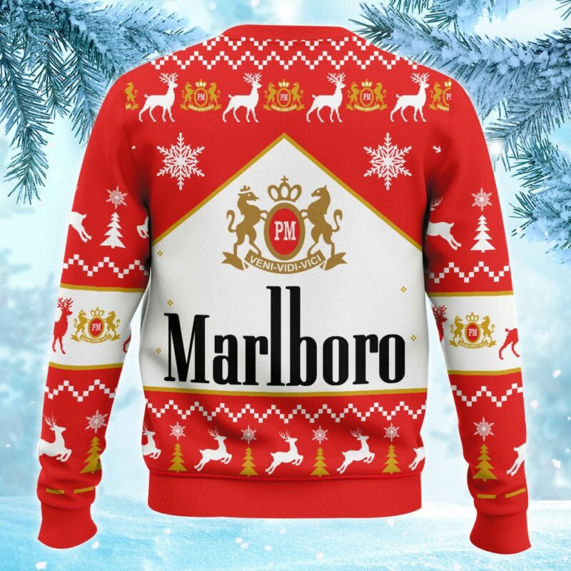 Marlboro Menthol Black Cigarettes Ugly Christmas Sweater