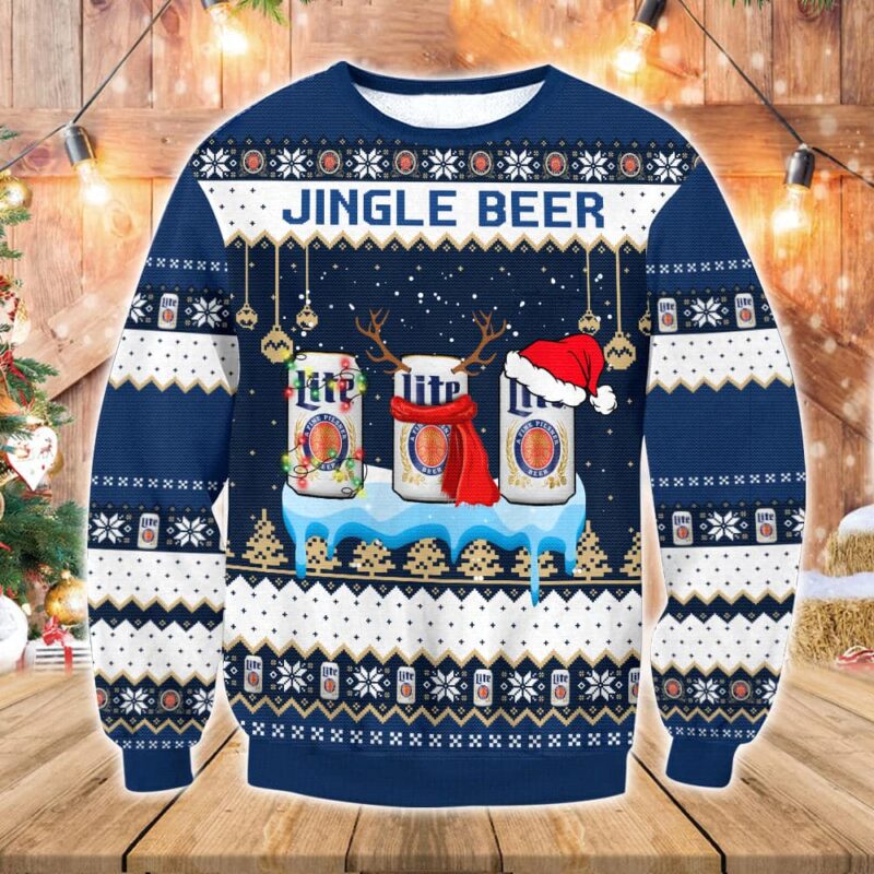 Miller Lite Jingle Beer Ugly Sweater