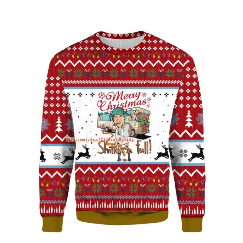 Merry Christmas Shitters Christmas Ugly Sweater 3D Over Print, National Xmas Lampun’s Vacation Ugly Sweater