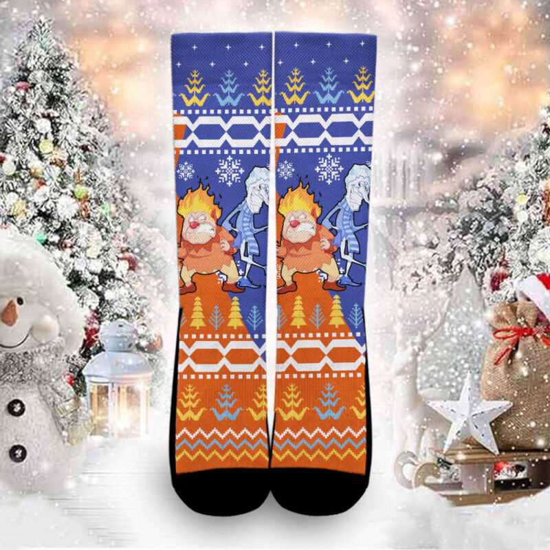 Heat and Snow Miser The Year Without a Santa Claus 3D Socks