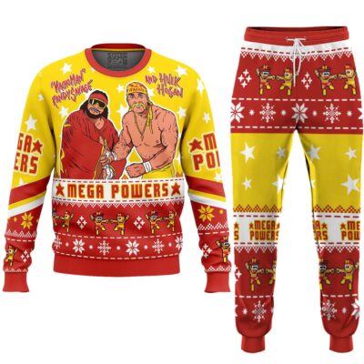 Mega Powers Macho Man and Hulk Hogan Ugly Christmas Sweater