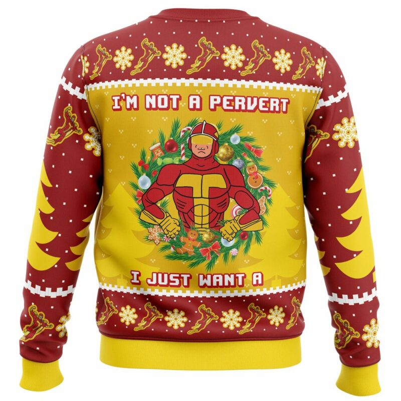 I’m not a pervert Turbo Man Ugly Christmas Sweater