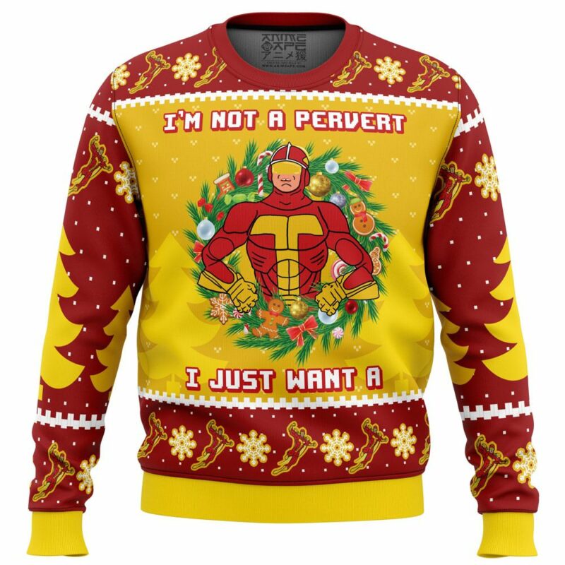 I’m not a pervert Turbo Man Ugly Christmas Sweater