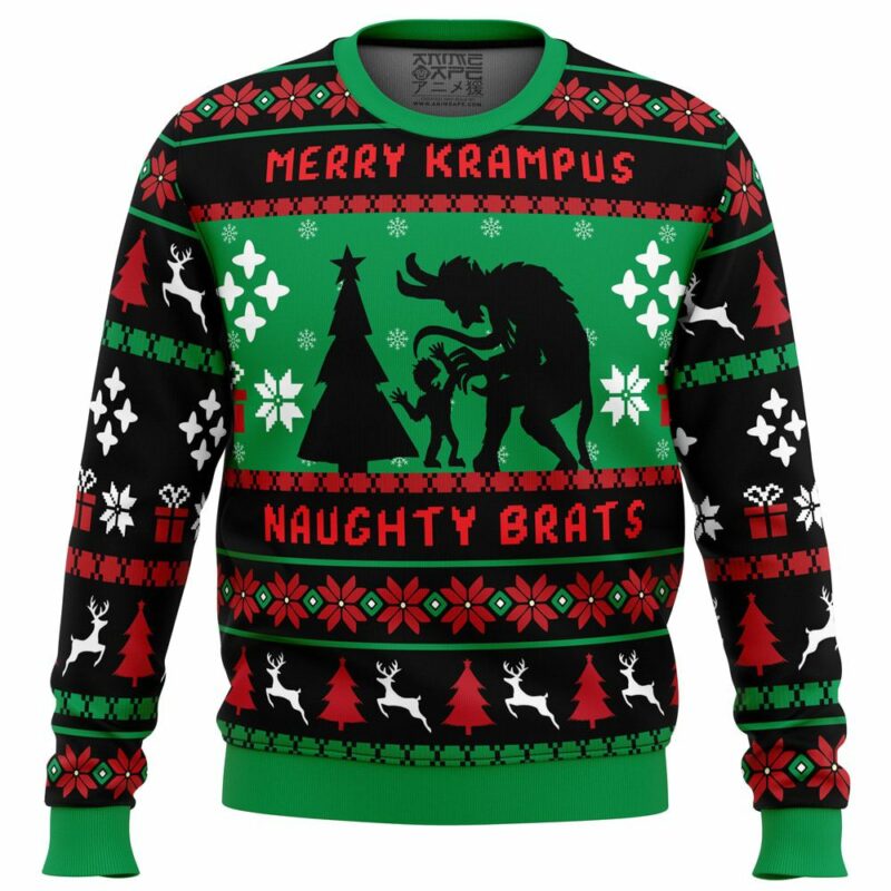 Naughty Brats Krampus Xmas Gift For Family Ugly Christmas Sweater