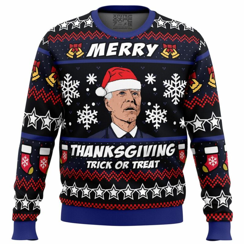 Merry Thanksgiving Biden Ugly Christmas Sweater