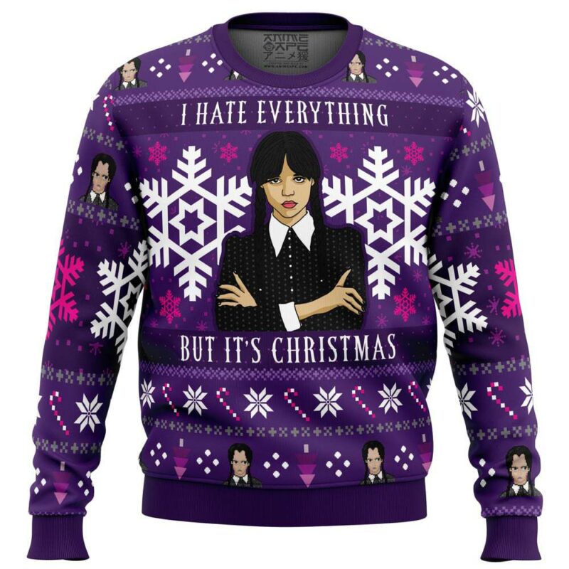 Christmas Wednesday Adams Family Ugly Christmas Sweater