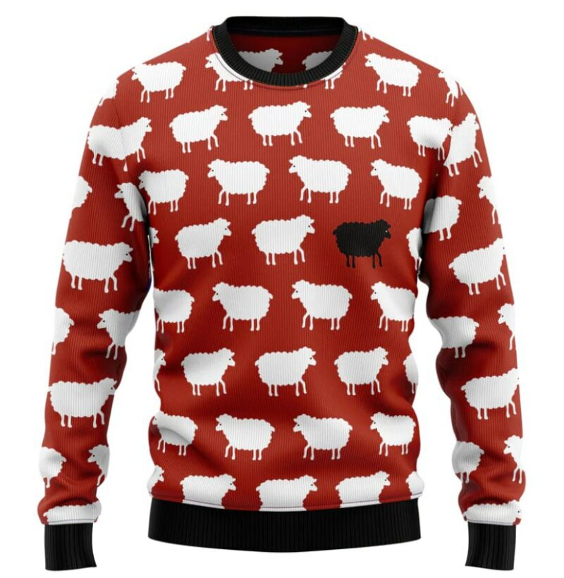 Sheep Black And White Ugly Christmas Sweater