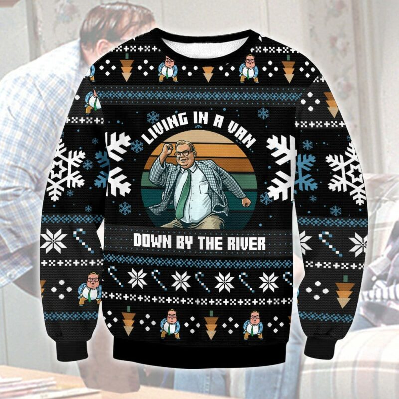 Saturday Night Live Matt Foley Livin' In A Van Down By The River Ugly Christmas Sweater