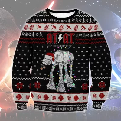 AT-AT Walker ACDC Light Christmas Ugly Sweater