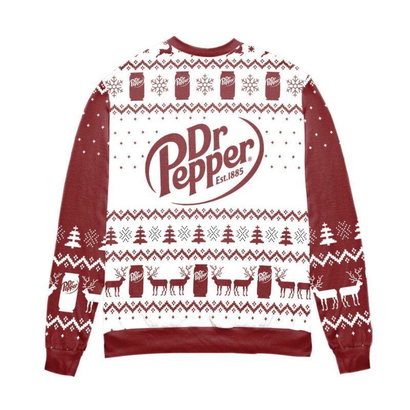 Dr Pepper Soda Logo Snowflakes Pattern Ugly Sweater