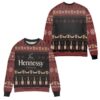 Hennessy Cognac Snowflake Pattern Ugly Christmas Sweater