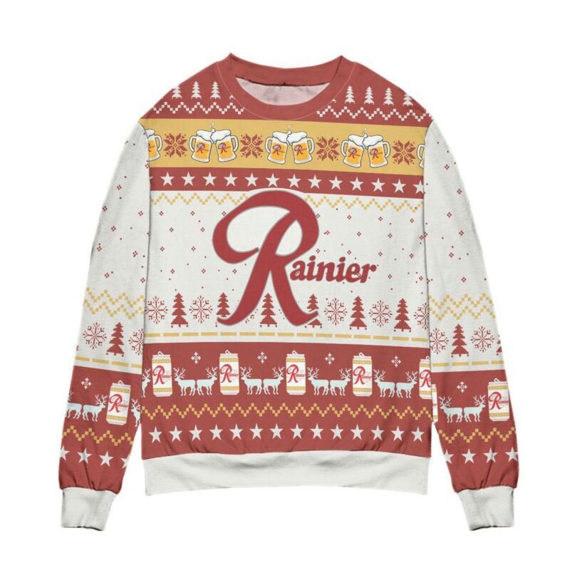 Love Beer Rainier Beer Ugly Christmas Sweater