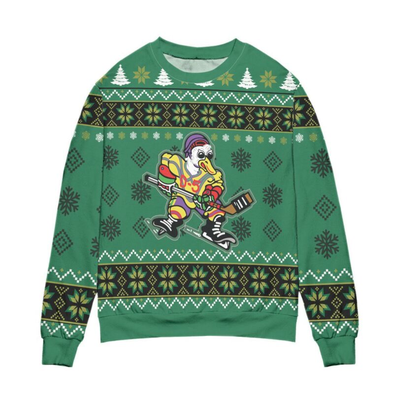 The Mighty Ducks Disney Snowflake Pattern Ugly Christmas Sweater