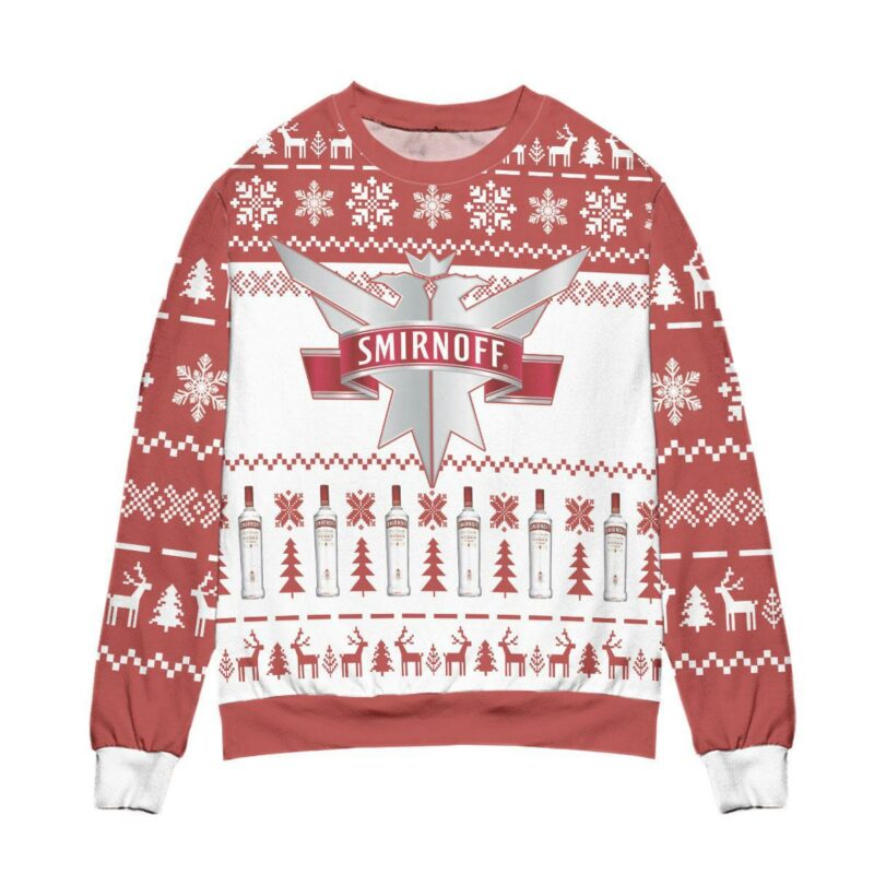 Vodka Smirnoff Red Label Logo Ugly Christmas Sweater