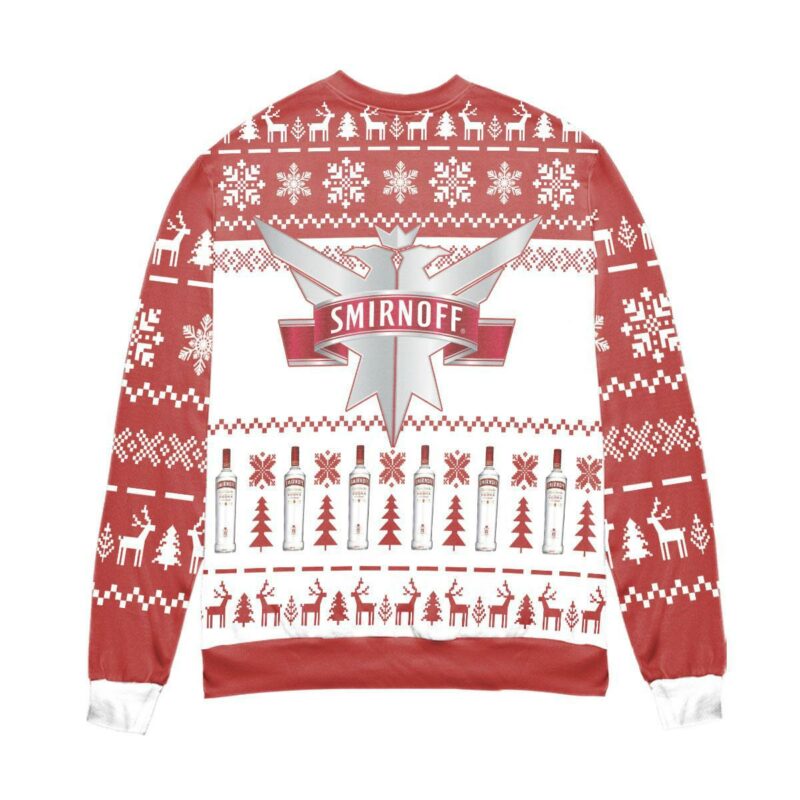 Vodka Smirnoff Red Label Logo Ugly Christmas Sweater