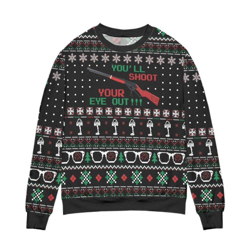 You’ll Shoot Your Eye Out! Snowflake Pattern Ugly Christmas Sweater