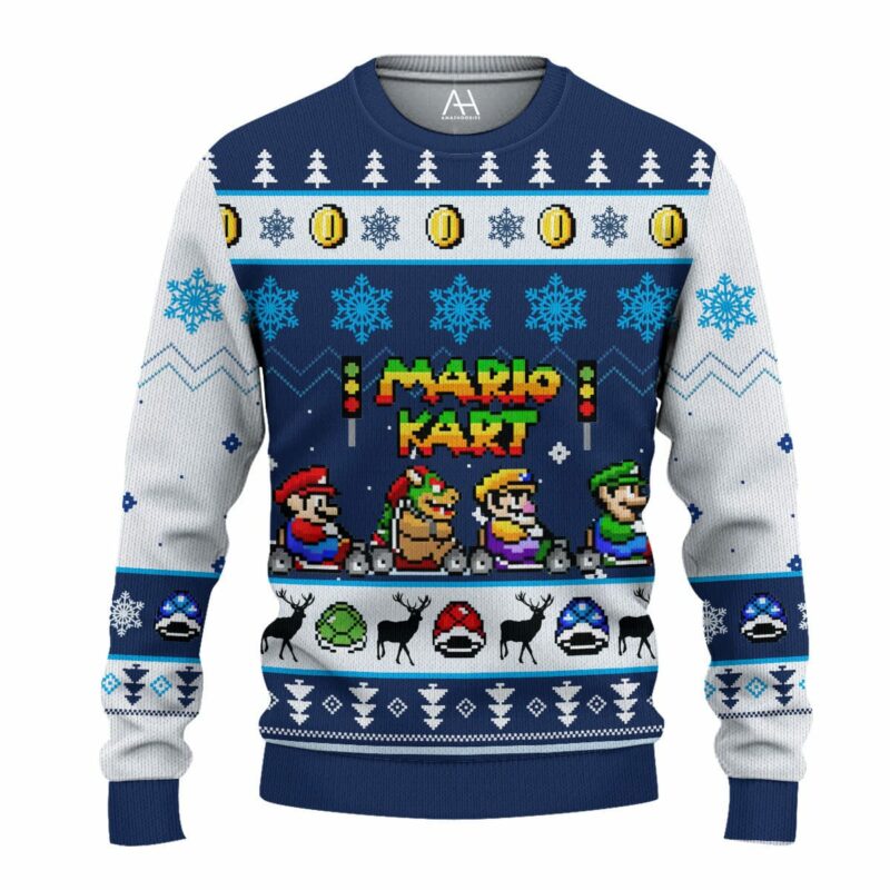 Mario Kart 3D All Over Printed Ugly Sweater