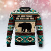 Bear Wild And Free Christmas Ugly Sweater