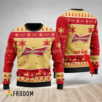 Personalized Budweiser Lover Ugly Christmas Sweater