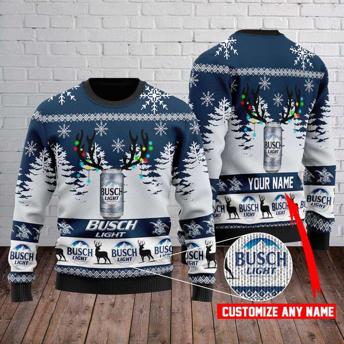 Personalized Busch Light Ugly Sweater