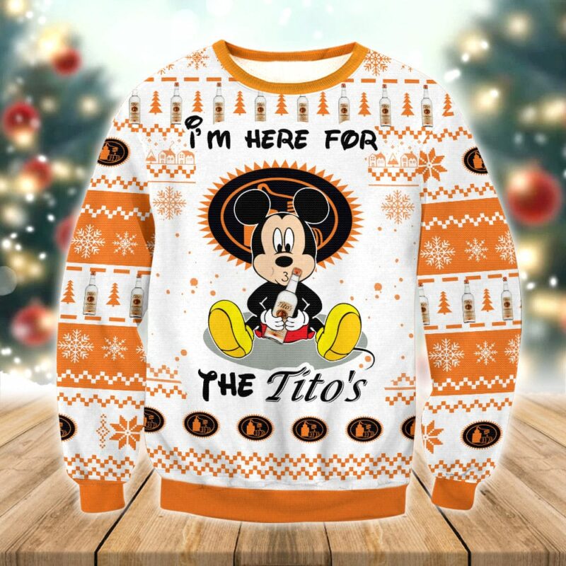 Tito's Mickey Here Ugly Sweater