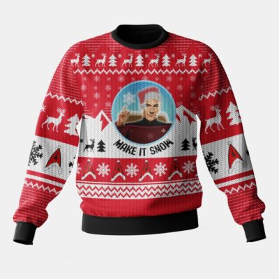 Make It Snow Captain Picard Star Trek Ugly Sweater