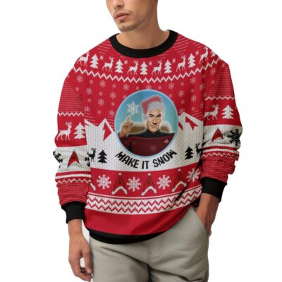 Make It Snow Captain Picard Star Trek Ugly Sweater