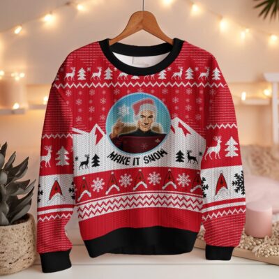 Make It Snow Captain Picard Star Trek Ugly Sweater