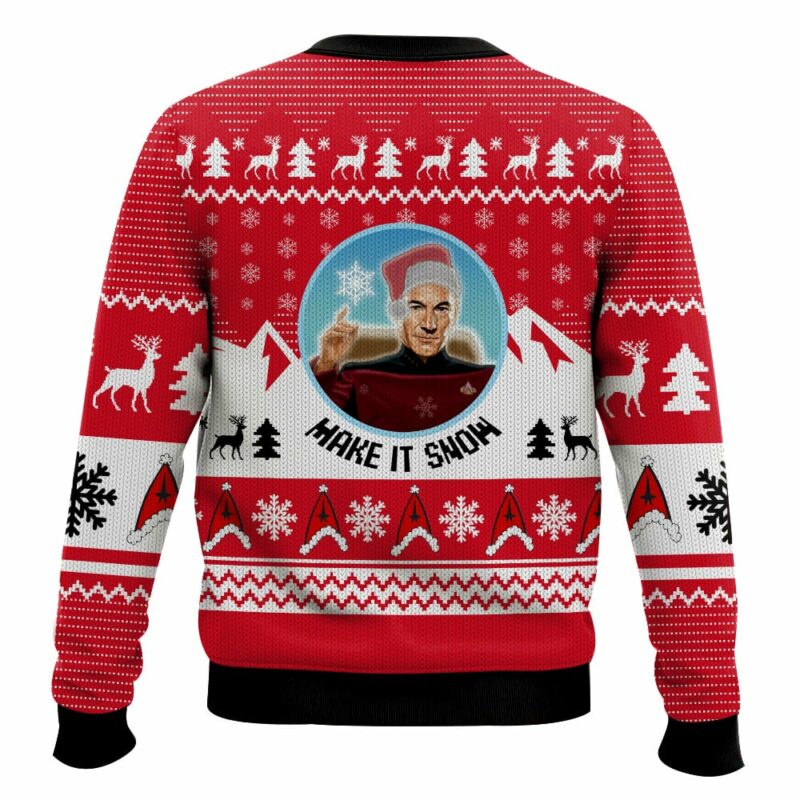 Make It Snow Captain Picard ST Ugly Sweater